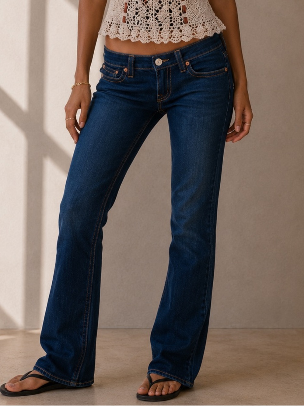 Y2K True Religion Dark Wash Low Rise Bootcut Jeans (Billy Model)